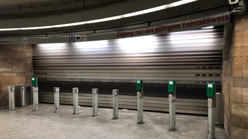 In Fürth, hier am Hauptbahnhof, bleiben die Tore zur U1 am Freitag geschlossen.
