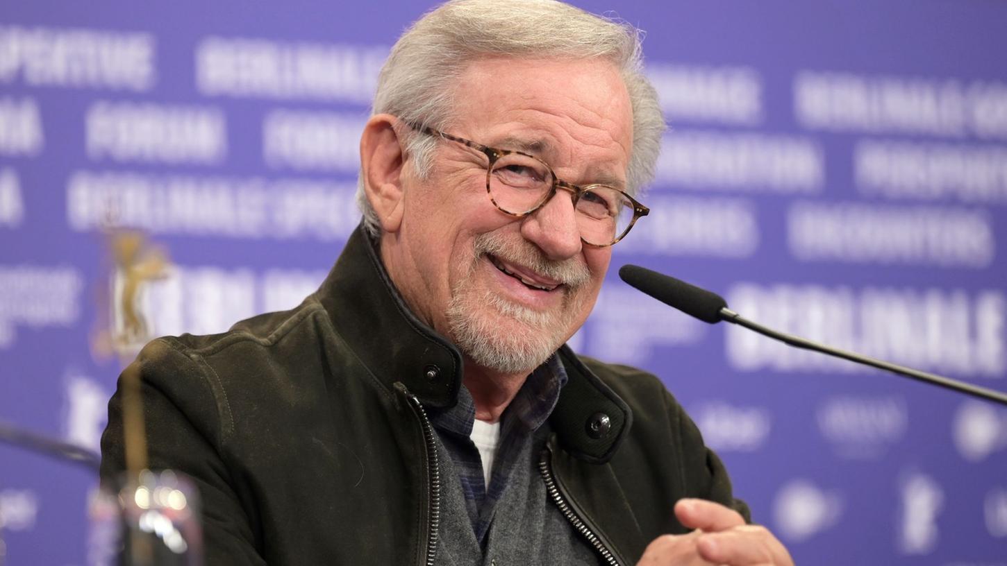 US-Regisseur Steven Spielberg auf einer Pressekonferenz der Berlinale.