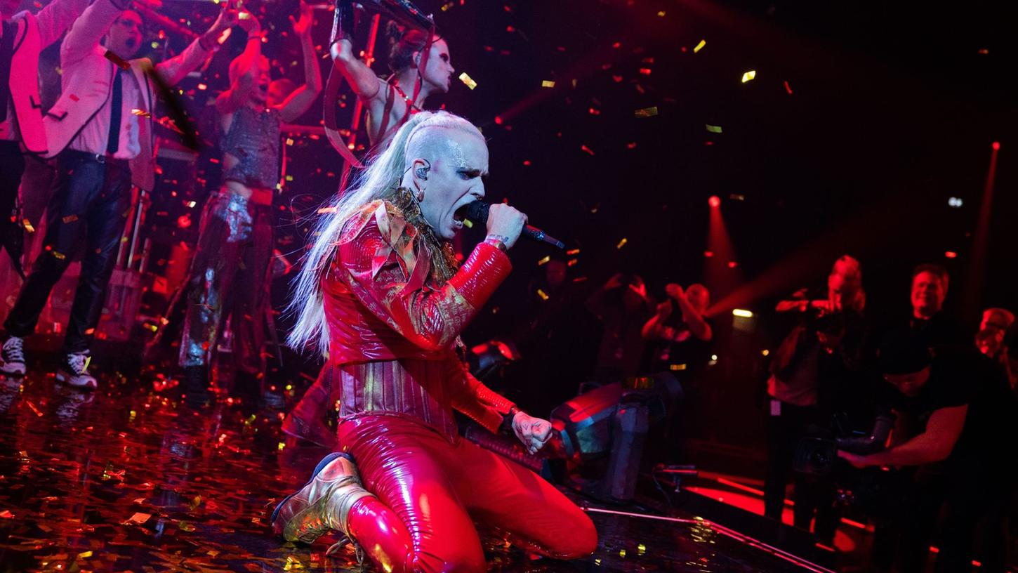 Chris Harms von Lord Of The Lost beim Vorentscheid zum Eurovision Song Contest 2023. Chris Harms von Lord Of The Lost beim Vorentscheid zum Eurovision Song Contest 2023.