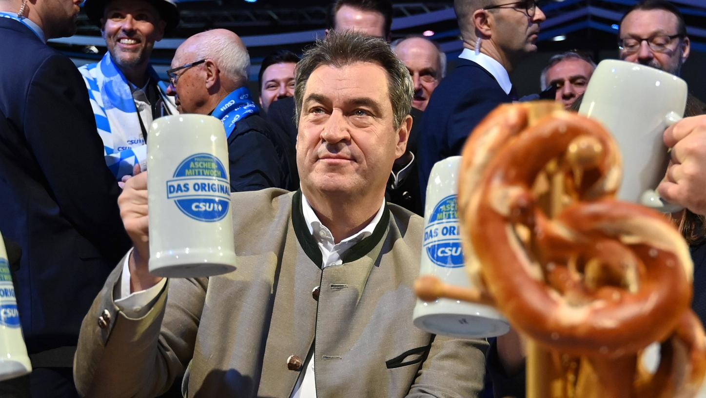 Bier, Brezen und Bayerns Ministerpräsident