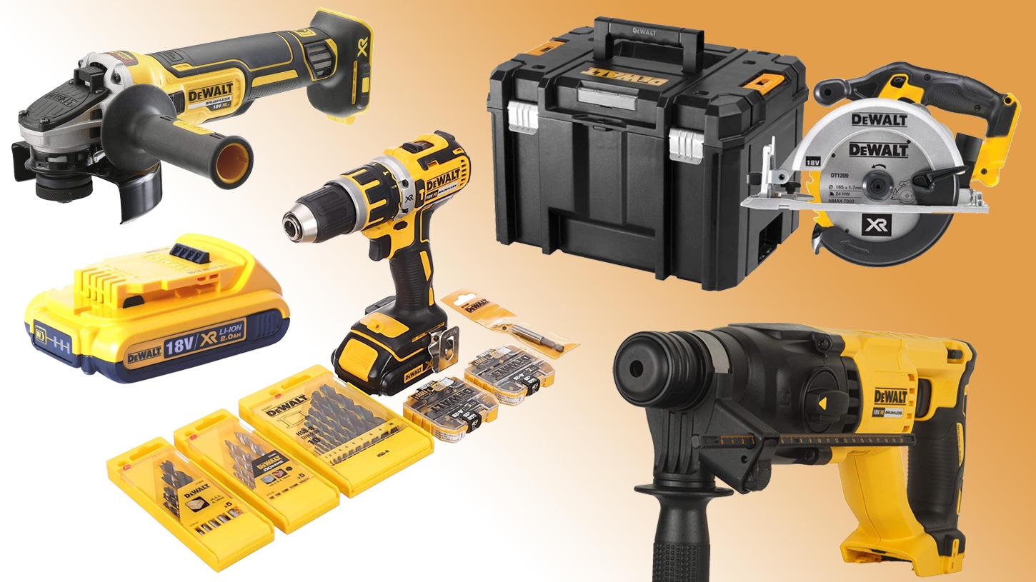 DeWalt setzt wie Makita, Einhell, Bosch und Co. auf ein eigenes Ökosystem mit Akku 18V. Akkuschrauber, Winkelschleifer oder Bohrhammer nutzen demnach die gleichen Akkus. DeWalt setzt wie Makita, Einhell, Bosch und Co. auf ein eigenes Ökosystem mit Akku 18V. Akkuschrauber, Winkelschleifer oder Bohrhammer nutzen demnach die gleichen Akkus.