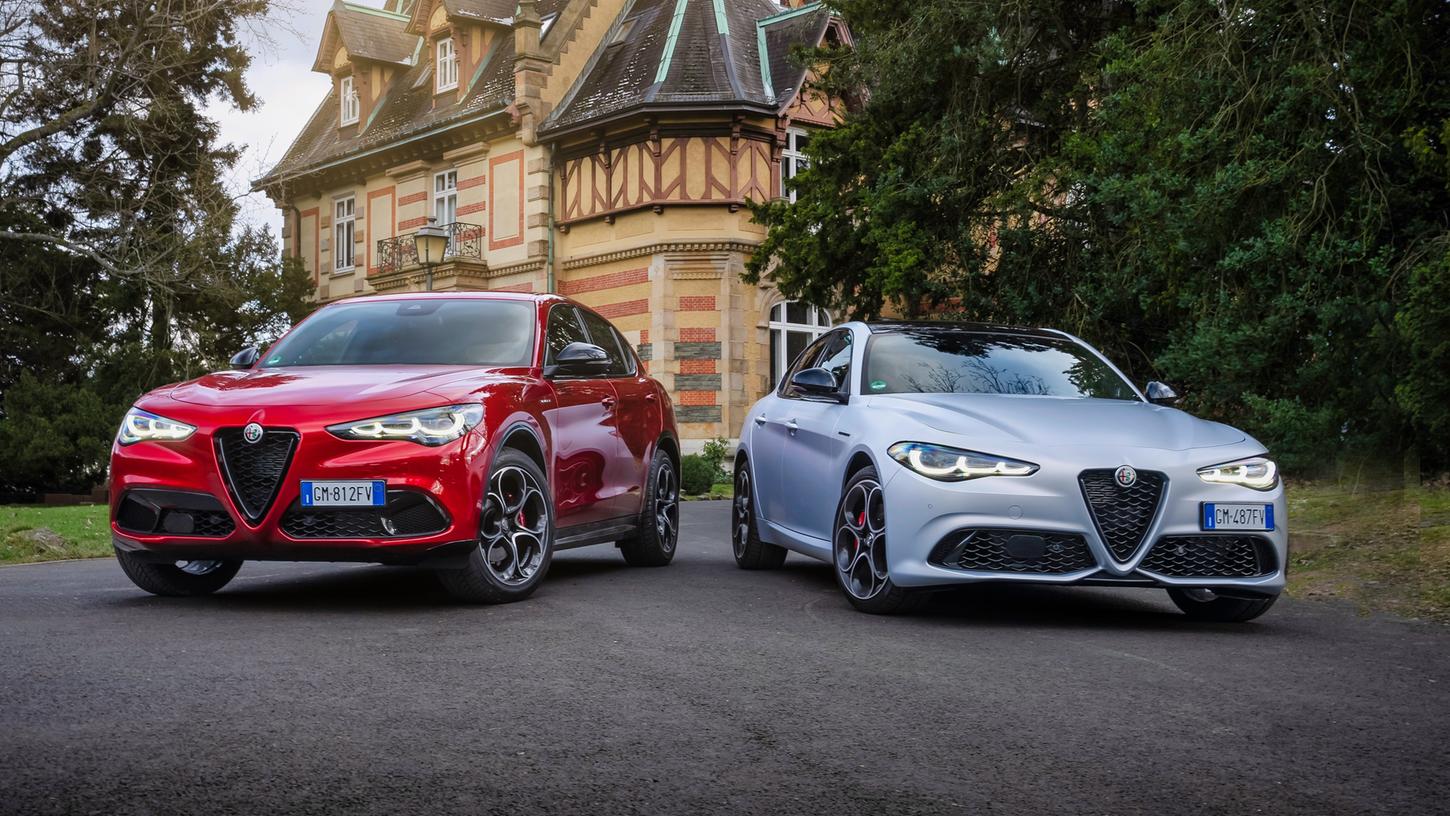 Alfa Romeo Stelvio (links) und Giulia: Aufgefrischt ins neue Modelljahr 2023. Alfa Romeo Stelvio (links) und Giulia: Aufgefrischt ins neue Modelljahr 2023.