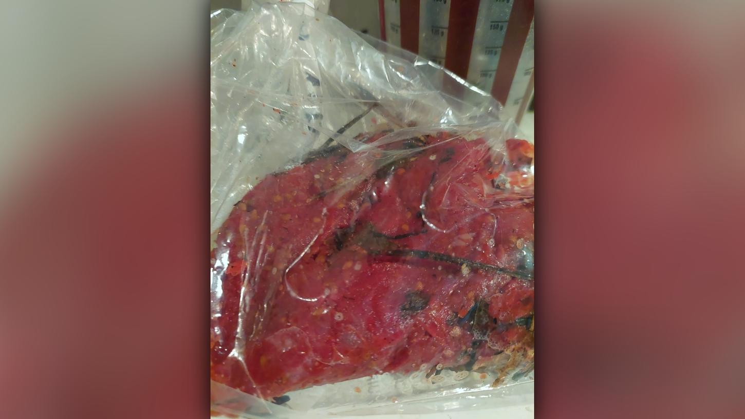 Ist dieser Hackfleischbrocken mit Gift versetzt? Die Untersuchungen in der Rechtsmedizin am Uniklinikum haben noch keine Klarheit gebracht. 