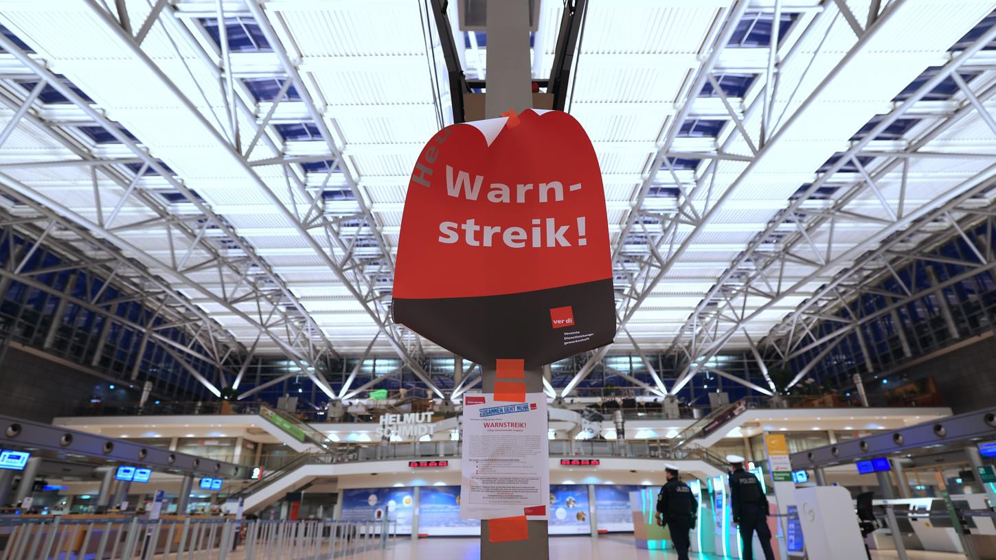 Verdi hat für diesen Montag folgenschwere Streiks an deutschen Flughäfen geplant - Auch der Airport in Hamburg ist davon betroffen.