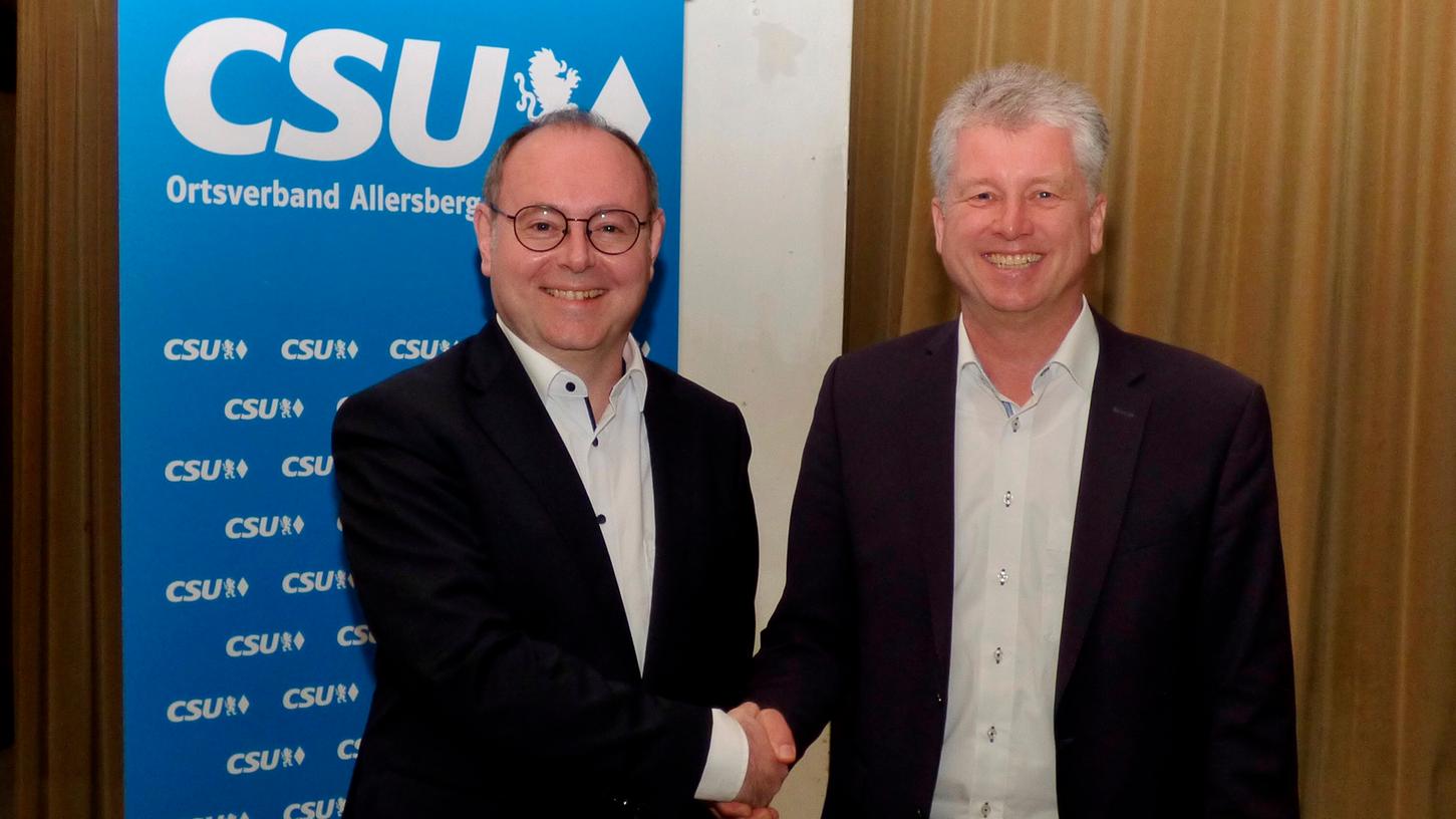 Markus Zurwesten (links) bei der Nominierung des CSU-Kandidaten zusammen mit Thomas Schönfeld (CSU). 