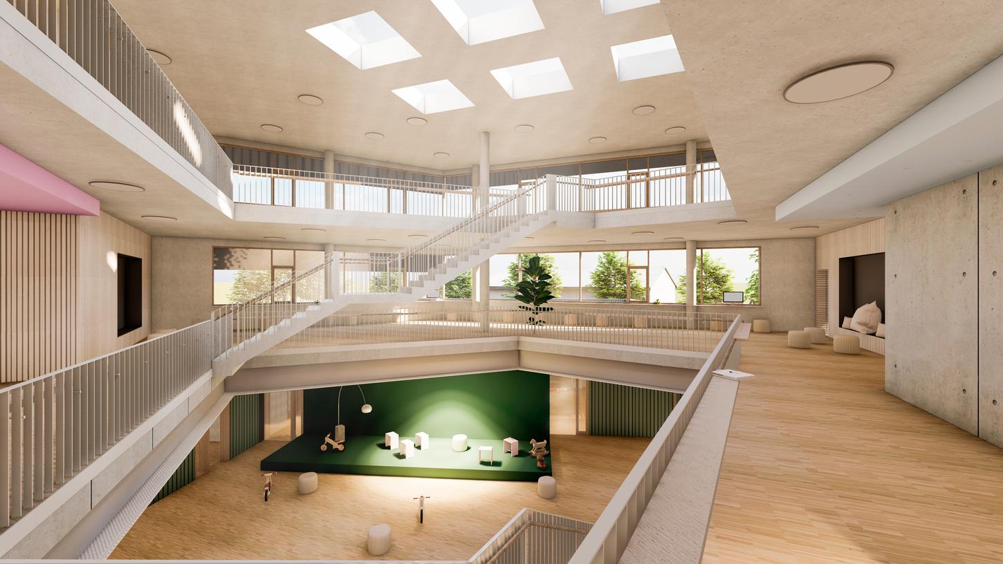 Der Blick ins künftige "Lernhaus" Neunkirchen gewährt der Entwurf, den das Architekturbüro Bayer erstellt hat. 