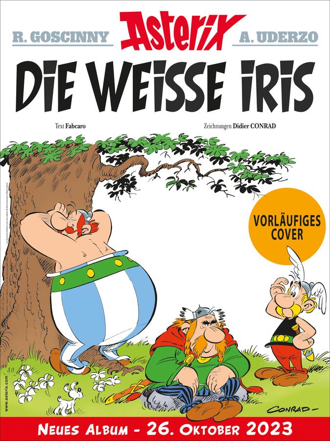 Das Cover des neuen "Asterix"-Bandes "Die weiße Iris" Das Cover des neuen "Asterix"-Bandes "Die weiße Iris"