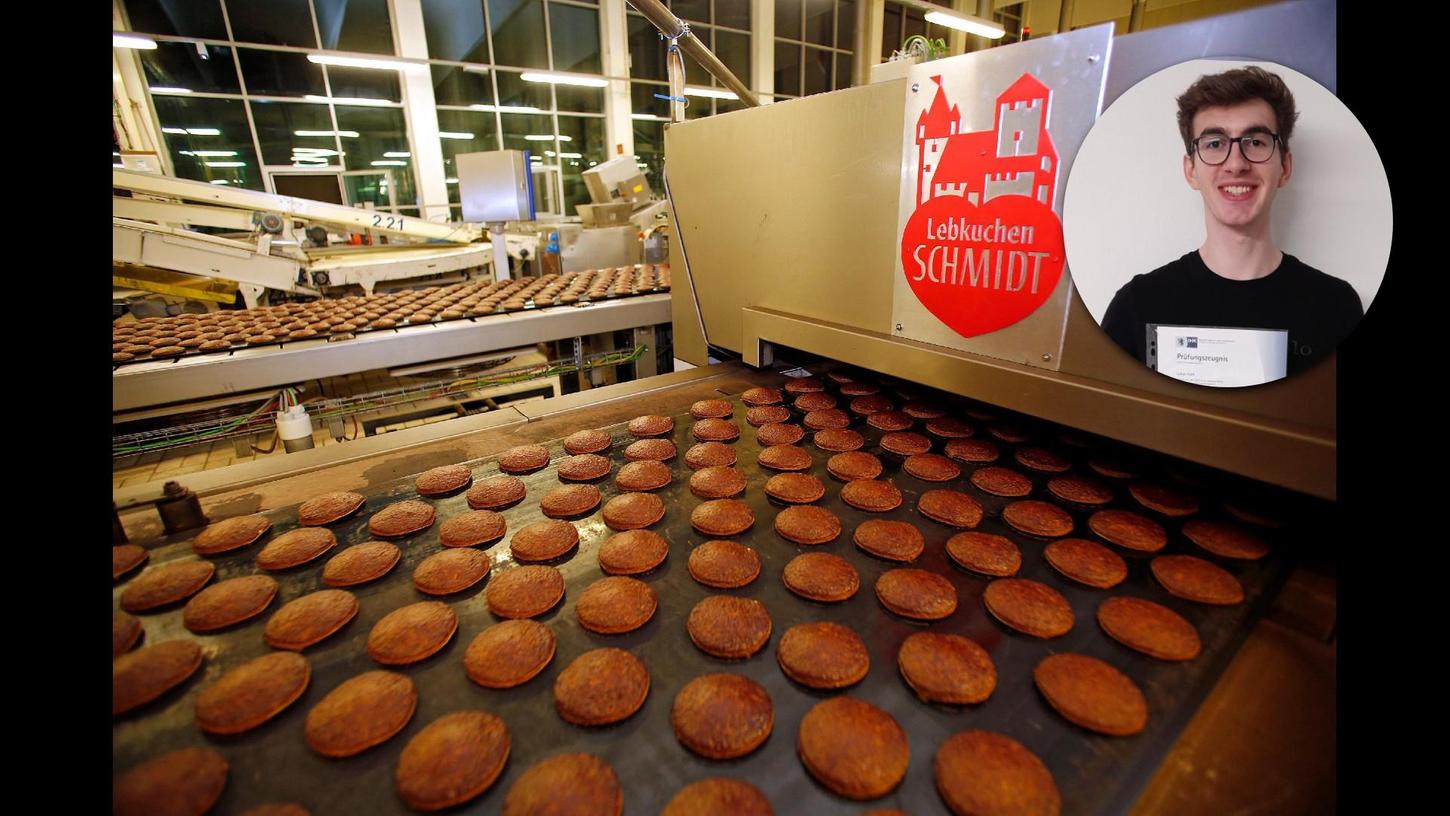 Lukas Kalb hat seine Ausbildung zum Süßwarentechnologen bei Lebkuchen Schmitt absolviert - und ist Jahrgangsbester in Bayern.