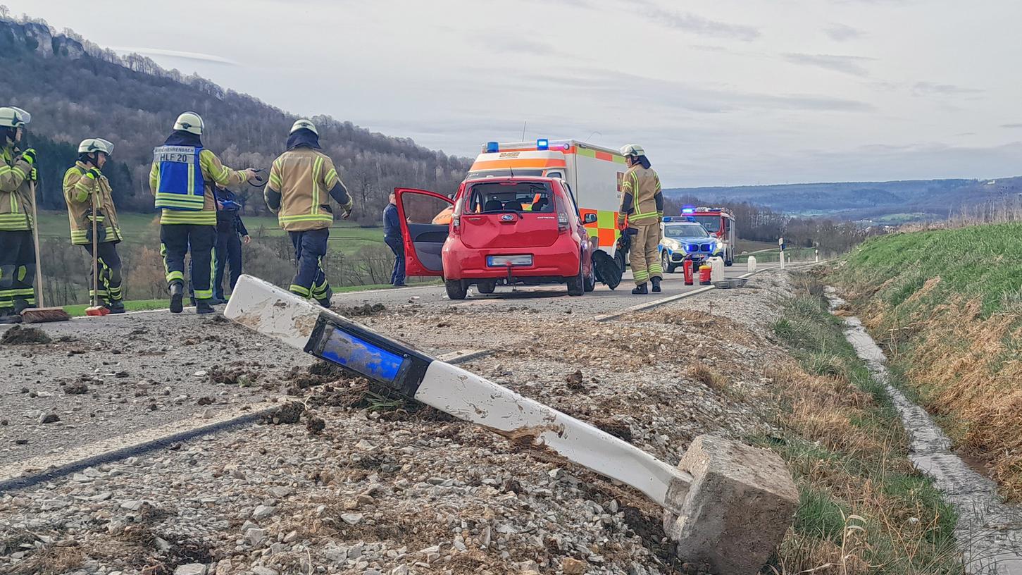 Einen Unfall hat es am Dienstagnachmittag auch auf der Kreisstraße bei Leutenbach gegeben. Einen Unfall hat es am Dienstagnachmittag auch auf der Kreisstraße bei Leutenbach gegeben.