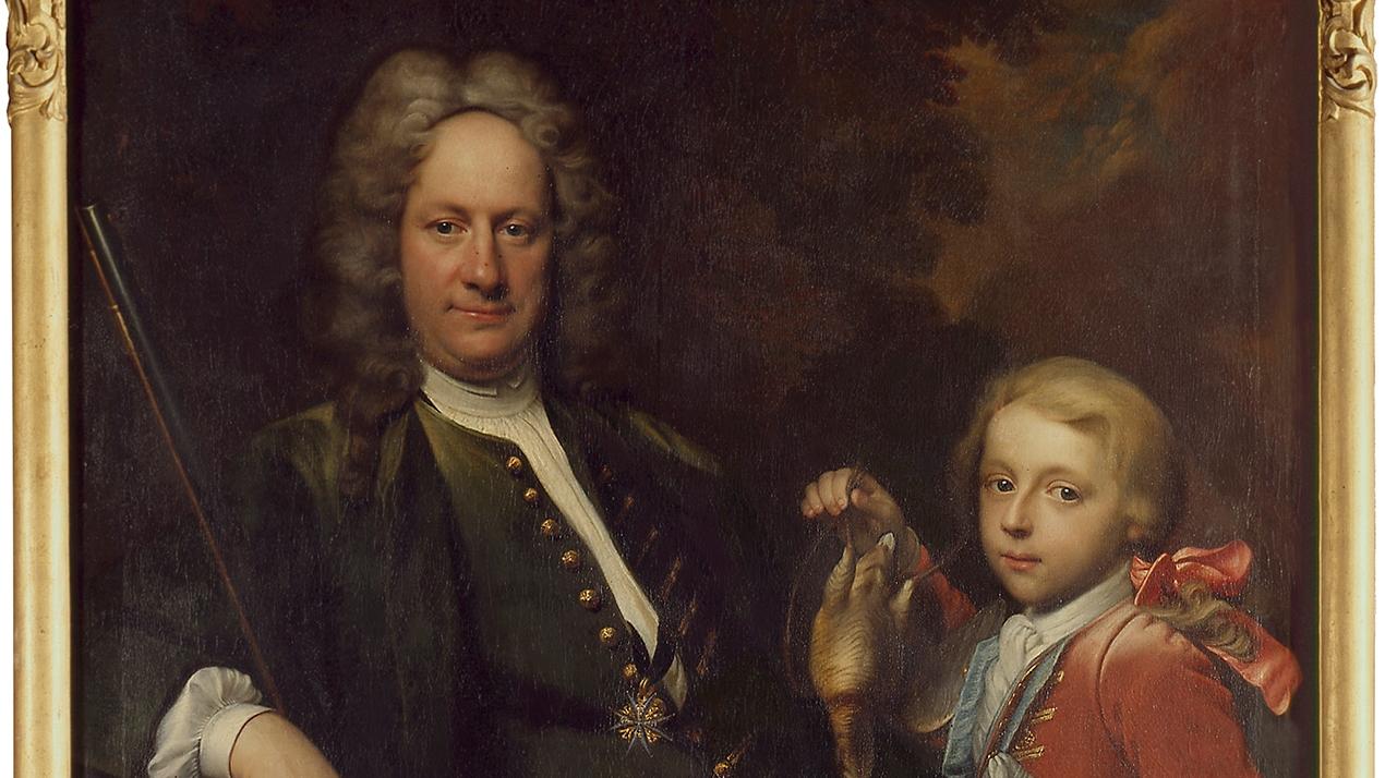 Johann Kupetzky: Carl Benedict Geuder mit Sohn Johann Adam Rudolf Carl, vor 1728.