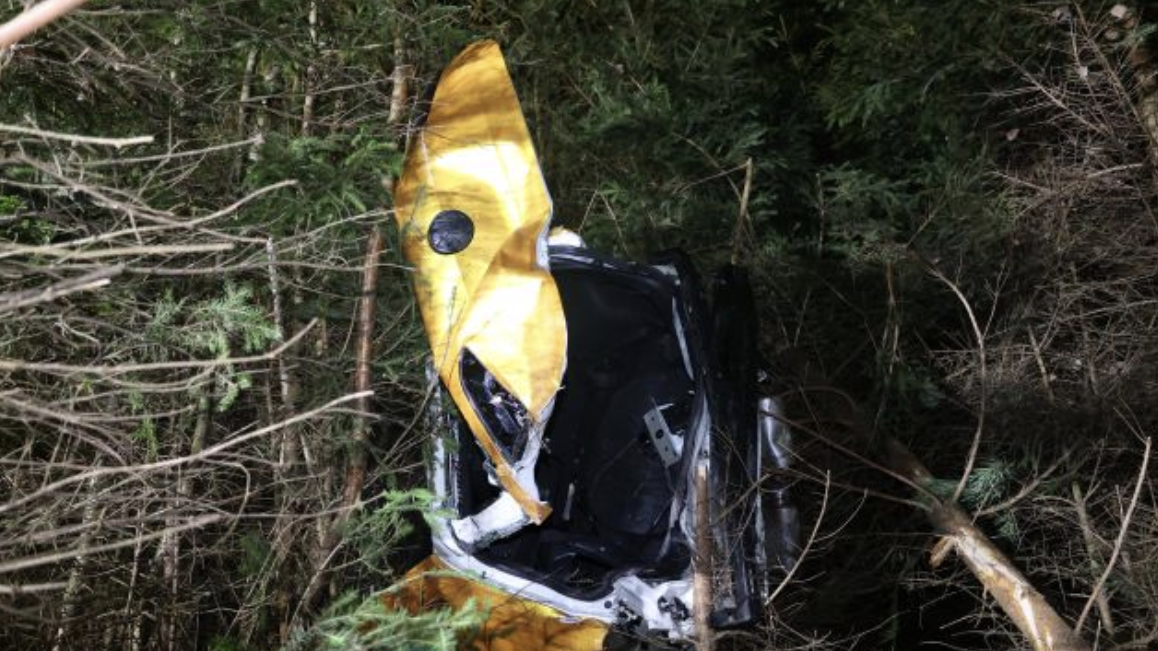 Das Auto kam auf der A93 von der Fahrbahn ab, durchbrach einen Wildschutzzaun und blieb im Unterholz stecken. Das Auto kam auf der A93 von der Fahrbahn ab, durchbrach einen Wildschutzzaun und blieb im Unterholz stecken.