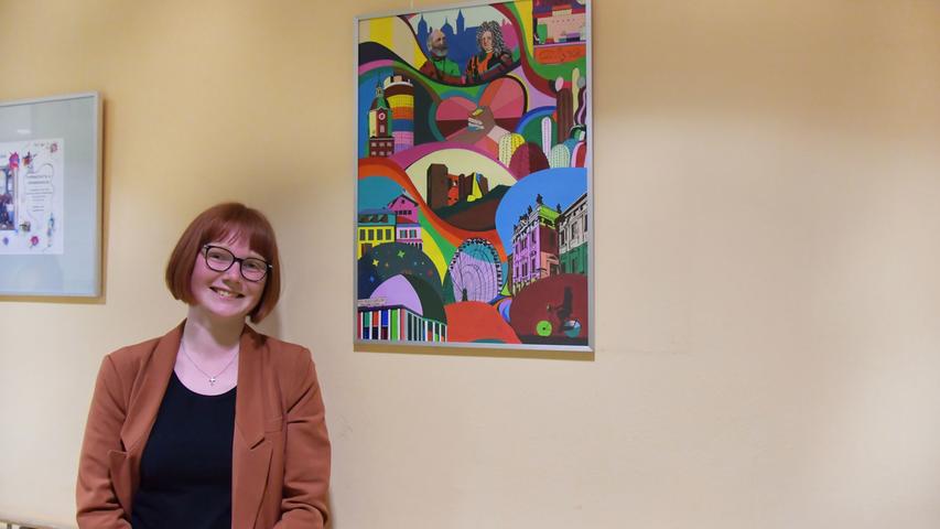 Lea Weißkopfs Bild zeigt Szenen aus Erlangen und seiner Partnerstadt Jena. Lea Weißkopfs Bild zeigt Szenen aus Erlangen und seiner Partnerstadt Jena.