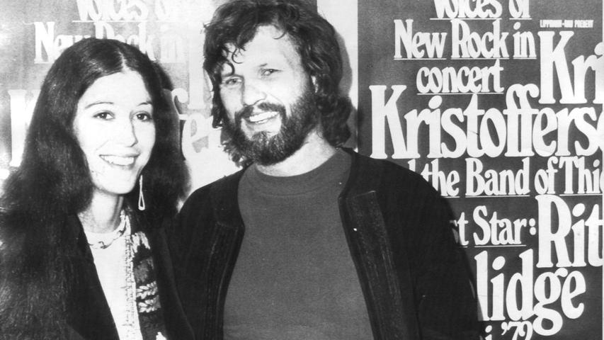 Deutschland-Debüt im Mai 1972 in Frankfurt: Als Gäste der "Starparade" singen Kris Kristofferson und seine Frau Rita Coolidge Country-Rock.