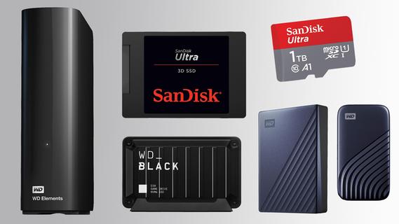 Externe Festplatte, SSD und Speicherkarten im Sale: Daten sichern für wenig Geld