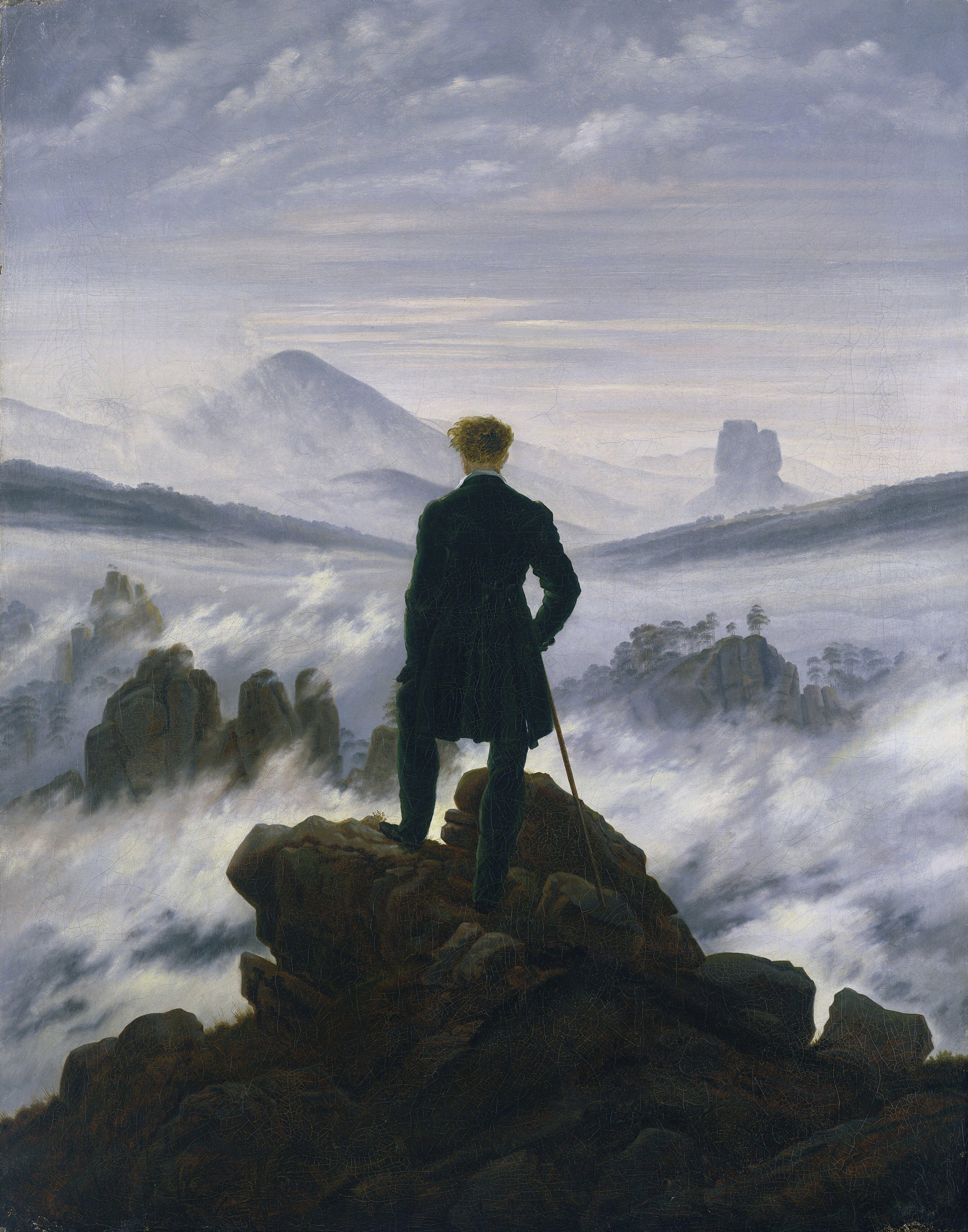 Der Wanderer über Dem Nebelmeer Interpretation Romantik Berühmter "Wanderer im Nebelmeer": Warum eine Ikone der Romantik jetzt