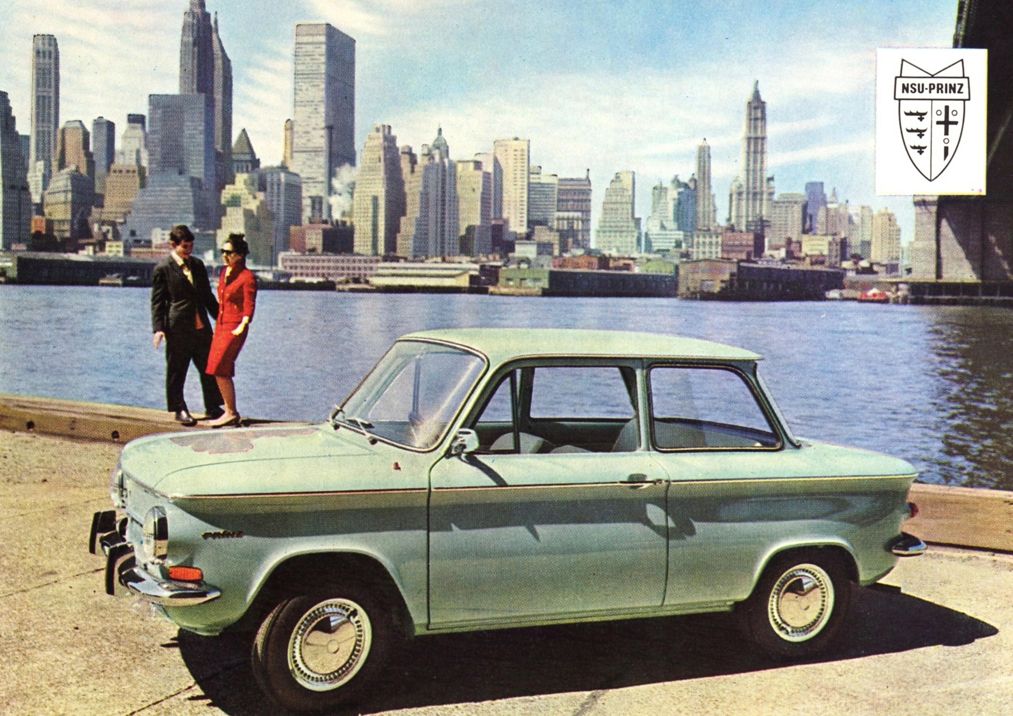 Diese Werbung zeigt den Prinz vor der Skyline von Manhattan.