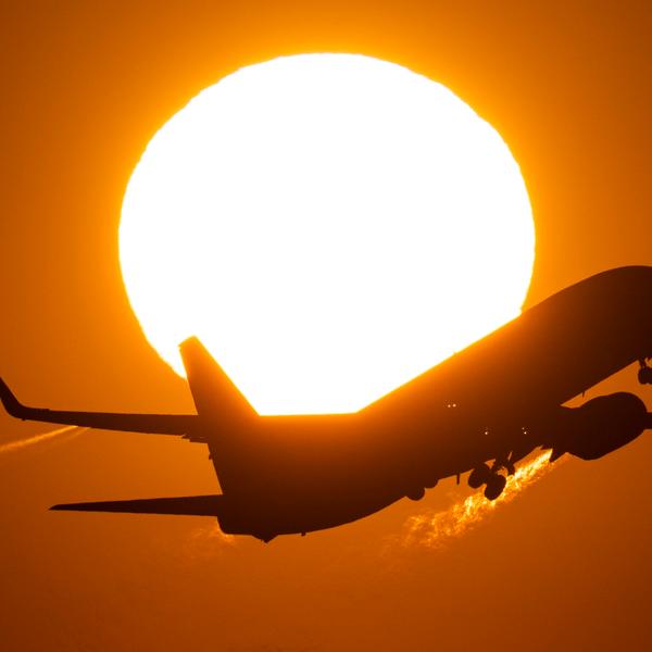 Start im Sonnenuntergang