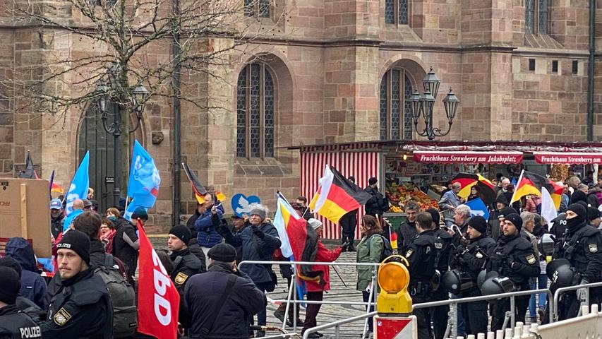 Für Samstagnachmittag (15.04.2023) hatte die AFD zu einer Demo in der Nürnberger Innenstadt aufgerufen.