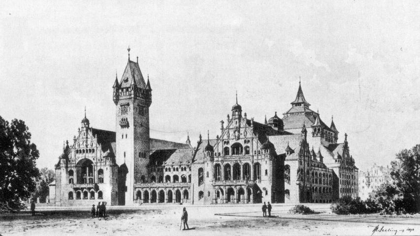 So fing alles an: Eine Entwurfzeichnung aus dem Jahr 1898 – von der ursprünglichen Optik des Gebäudekomplexes ist wenig übrig geblieben.