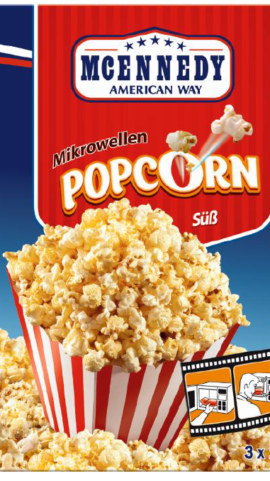 Warenrückruf "McEnnedy Mikrowellen Popcorn süß, 3x100 g"