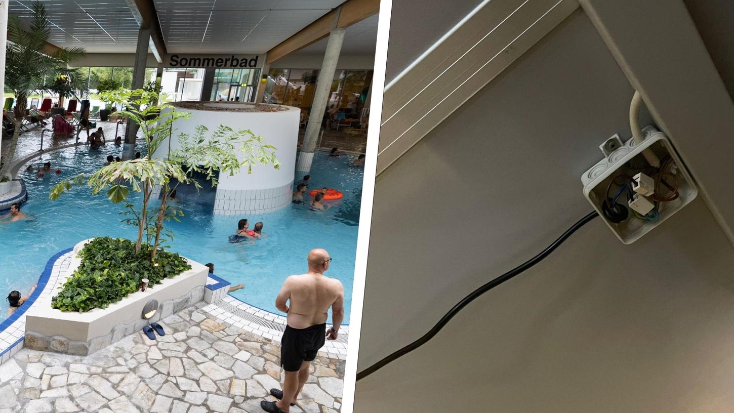 Im Fürther Spaßbad Fürthermare lagen teilweise Stromkabel frei, an einer Steckdose löste sich außerdem die Abdeckung. Ein Kind erlitt daraufhin einen Stromschlag - es ging ihm jedoch kurz darauf schon wieder gut. Im Fürther Spaßbad Fürthermare lagen teilweise Stromkabel frei, an einer Steckdose löste sich außerdem die Abdeckung. Ein Kind erlitt daraufhin einen Stromschlag - es ging ihm jedoch kurz darauf schon wieder gut.