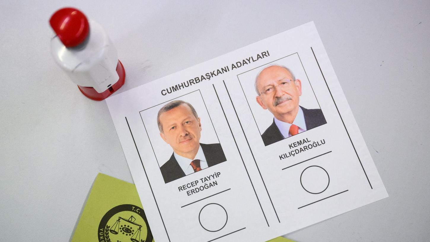 Recep Tayyiper Erdogan (l.) vs. Kemal Kilicdaroglu: Ein Wahlzettel für die türkische Stichwahl um die Präsidentschaft.