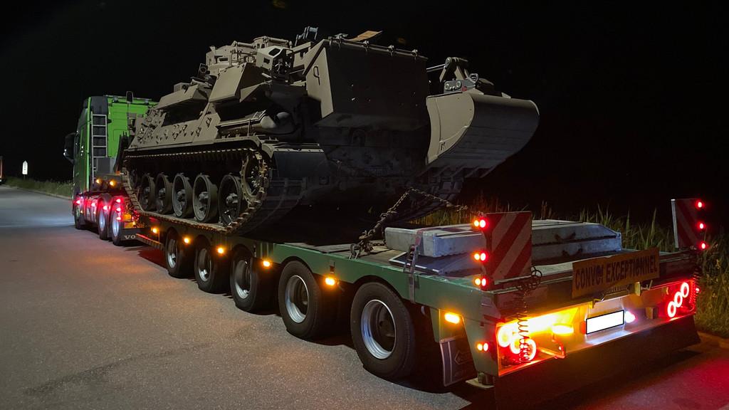 Dieser Panzer wurde vergangenen Samstag auf einer Autobahn in Bayern gestoppt.