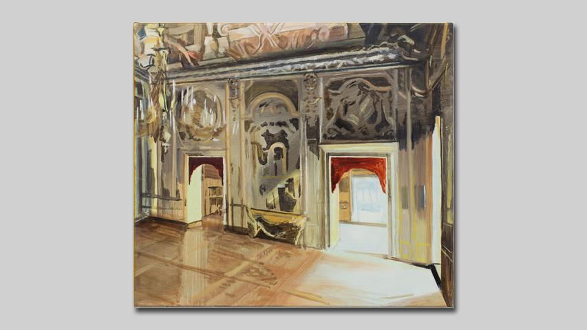 TOBIAS BUCKEL Nach Palazzo Carigniano (2021) 73 x 82 cm Öl auf Leinwand