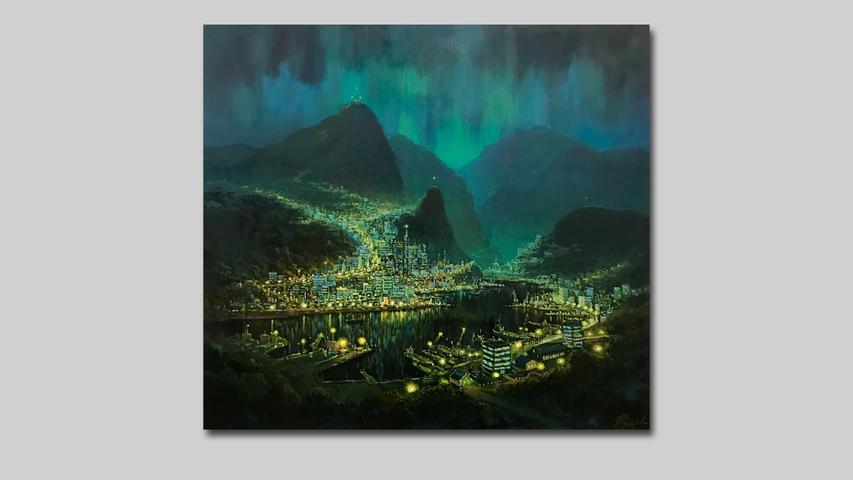 PAVEL FEDOROV Stadt bei Nacht (2023) 70 x 100 cm Öl auf Leinwand PAVEL FEDOROV Stadt bei Nacht (2023) 70 x 100 cm Öl auf Leinwand