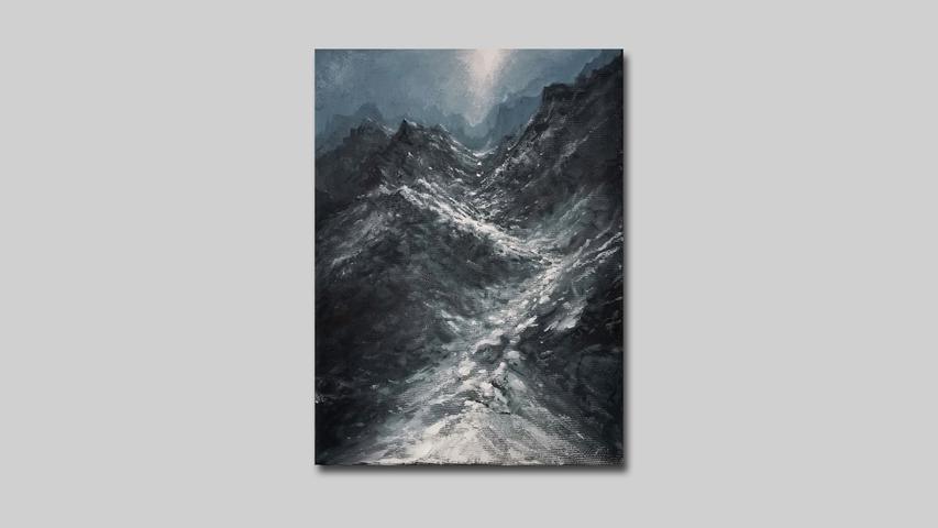 JAN GEMEINHARDT Berg II (2023) 24 x 18 cm Öl auf Leinwand