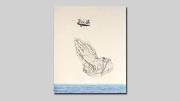 EUN HUI LEE Hoffnung (2023) 60 x 50 cm Öl, Bleistift und Aquarell auf Papier