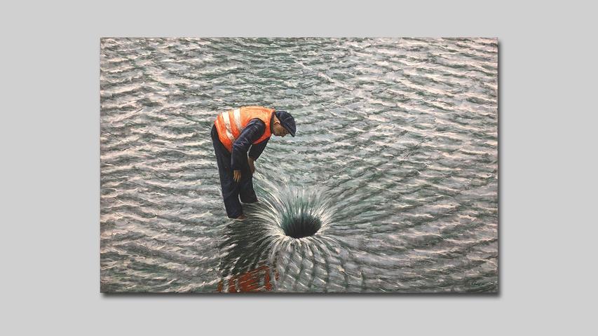 THOMAS MICHEL Mahlstrom (2019) 90 x 140 cm Öl auf Leinwand THOMAS MICHEL Mahlstrom (2019) 90 x 140 cm Öl auf Leinwand