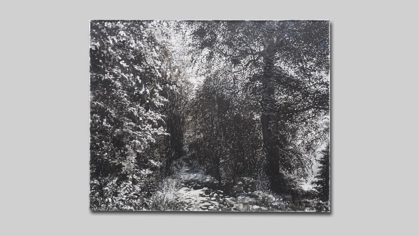 GUDRUN SCHÜLER Whispering Woods (2021) 173 x 218 cm Tusche auf Leinwand