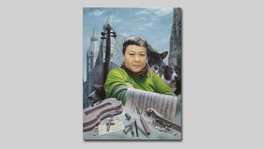 JUDY VERDNIK-SHEN Die Wiener Geigenbauerin (2022) 60 x 80 cm Eitempera und Öl auf Leinwand JUDY VERDNIK-SHEN Die Wiener Geigenbauerin (2022) 60 x 80 cm Eitempera und Öl auf Leinwand