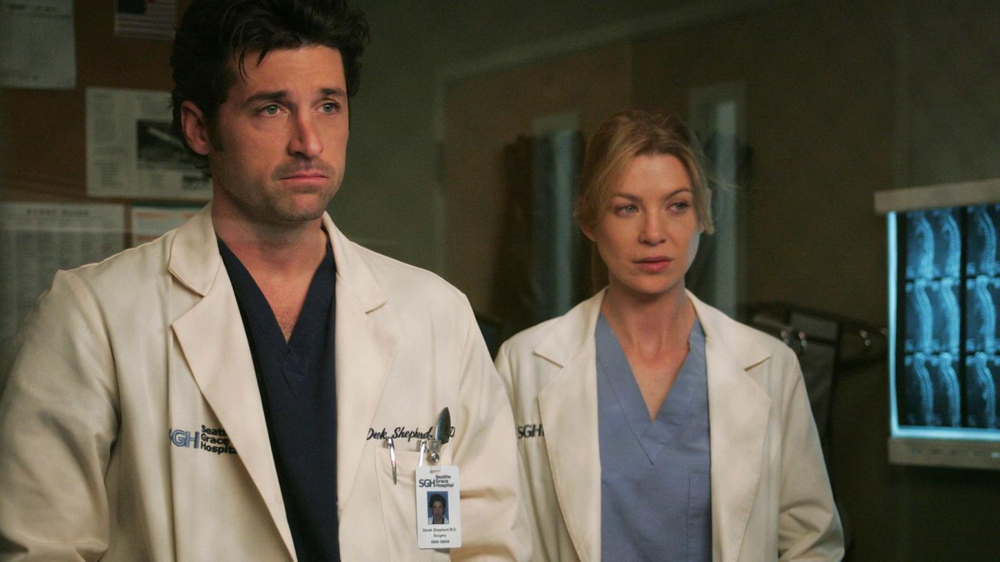 Ellen Pompeo als Meredith Grey und Patrick Dempsey als Derek "McDreamy" Shepherd in einer Szene der Arztserie "Grey's Anatomy" .
