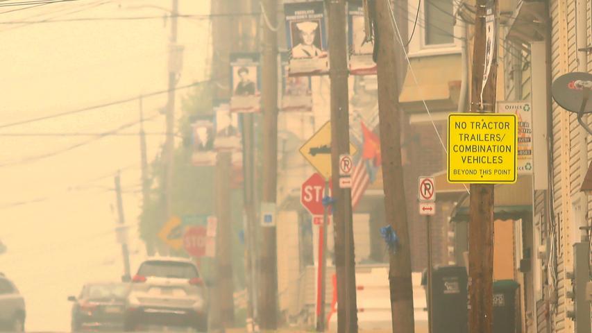 Szenen wie aus einem Endzeit-Film: Ostküste der USA in orangenen Rauch gehüllt