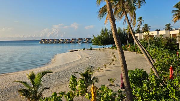 Von den Over-Water-Villas gelangen die Gäste über eine Treppe direkt...
