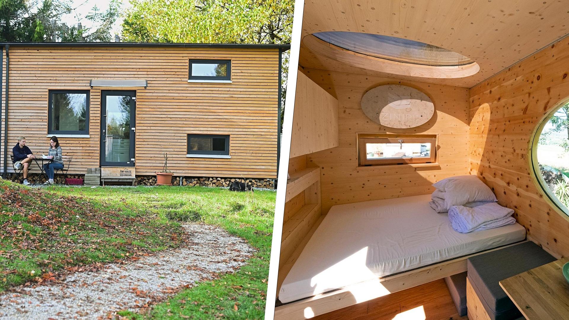 Das Tiny House Hotel in Mehlmeisel bietet drei verschiedene Tiny Häuser zum Übernachten mitten im Fichtelgebirge. Das im Bild abgebildete Tiny House gehört nicht zu der Siedlung an Tiny Häusern, aber gibt einen Einblick in die Welt des minimalistischen Lebens.