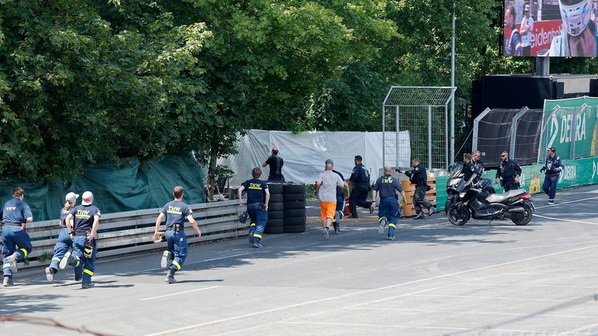 Protestaktion am Norisring: Klimaaktivisten stören das DTM-Rennen in Nürnberg