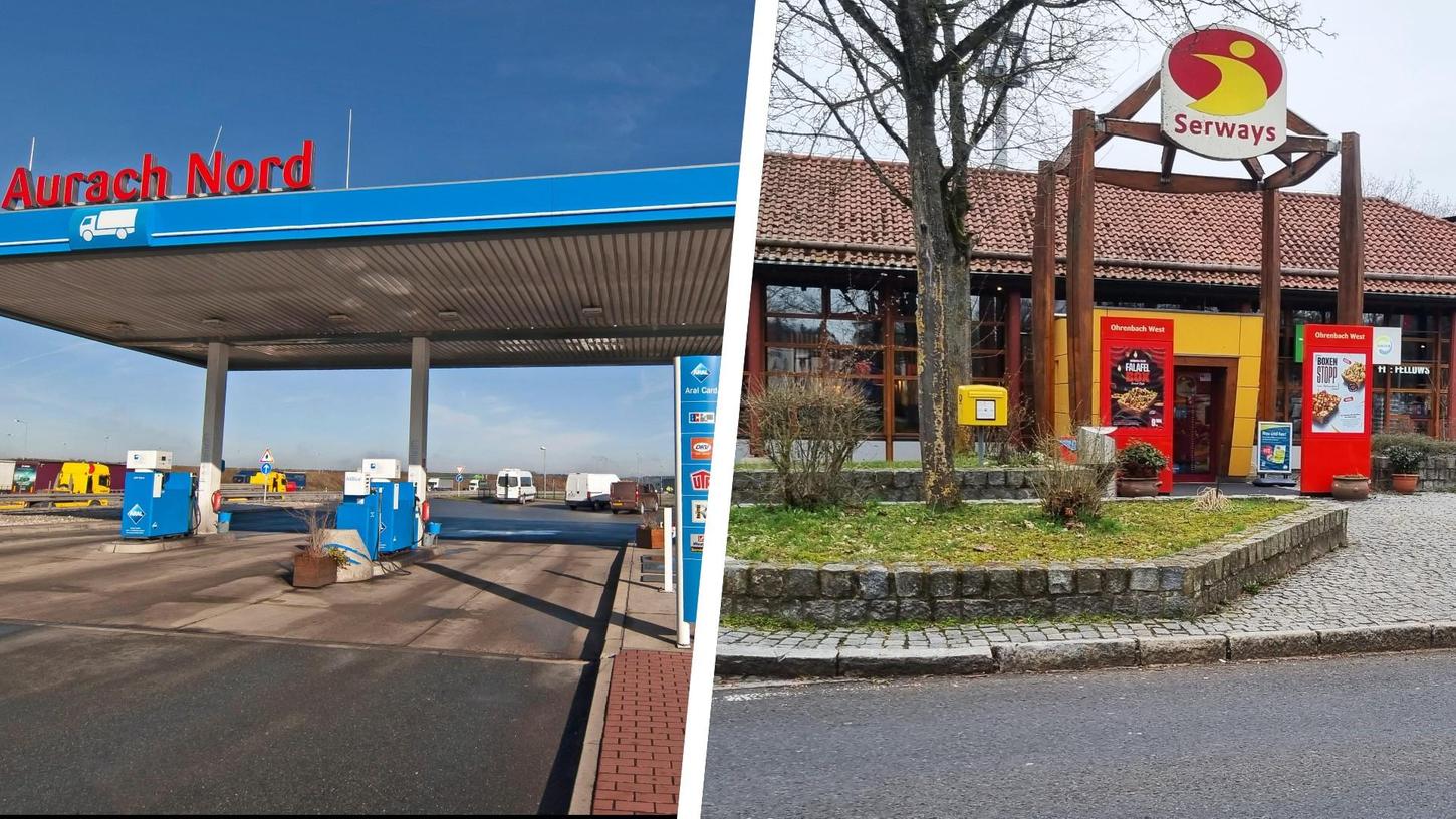 Die Rastanlage Aurach (links) wurde vom ADAC mit "gut" bewertet, Platz eins im Test belegt Ohrenbach (rechts). Die Rastanlage Aurach (links) wurde vom ADAC mit "gut" bewertet, Platz eins im Test belegt Ohrenbach (rechts).
