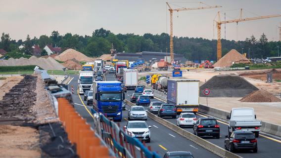 Große Baustelle auf der A6 bei Schwabach: Ausbau auf drei Spuren beginnt