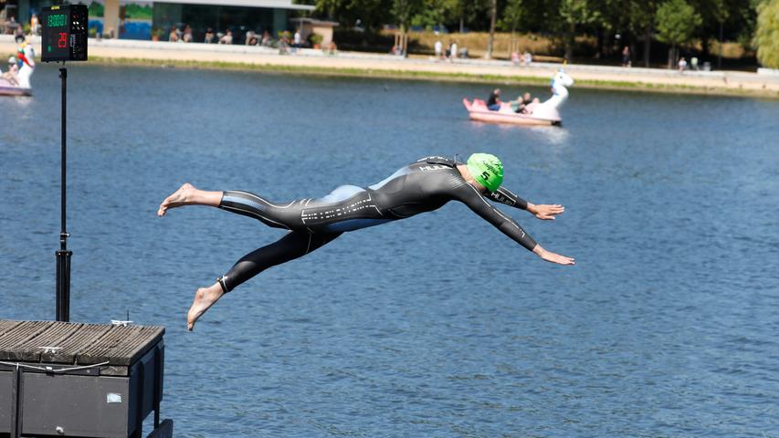 Der Triathlon in Nürnberg startet am Wöhrder See. Der Triathlon in Nürnberg startet am Wöhrder See.