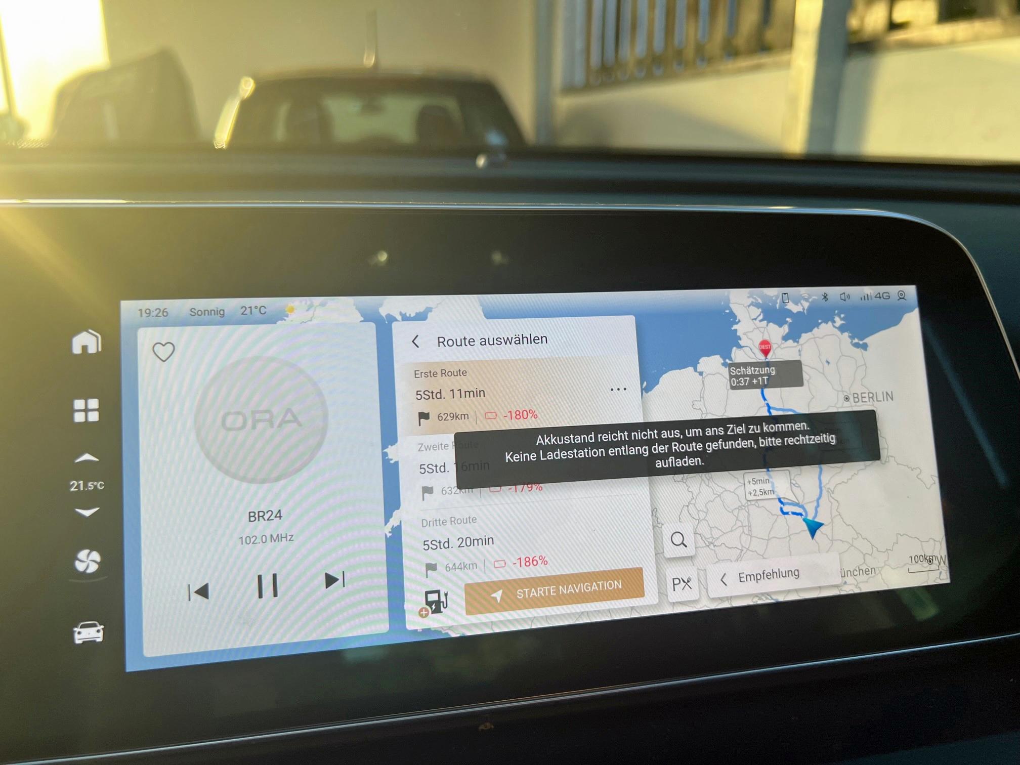 Das Navi beherrscht (noch) keine Laderoutenplanung.