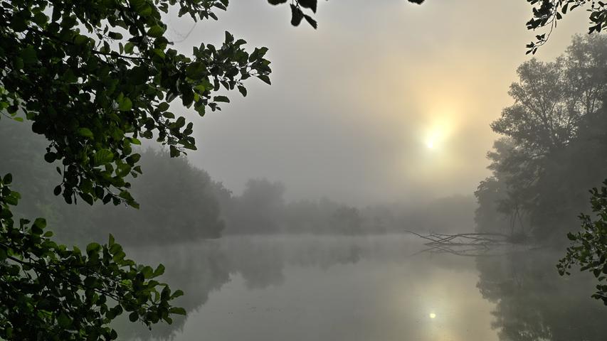 Schön anzusehen, wie die Sonne frühmorgens über einem See durch den Nebel dringt.  Mehr Leserfotos finden Sie hier