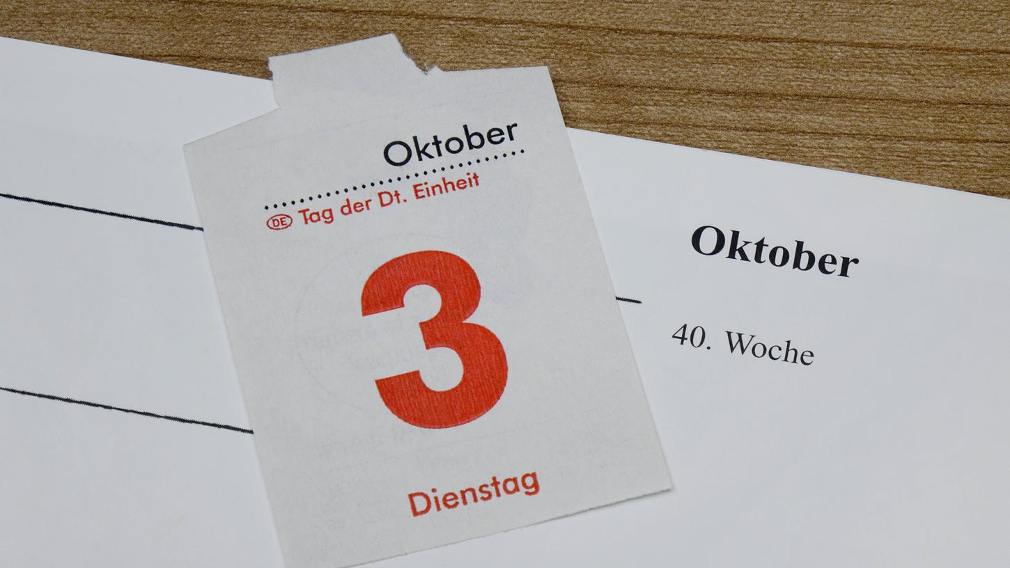 Am 3. Oktober ist ein Feiertag - der Tag der Deutschen Einheit.