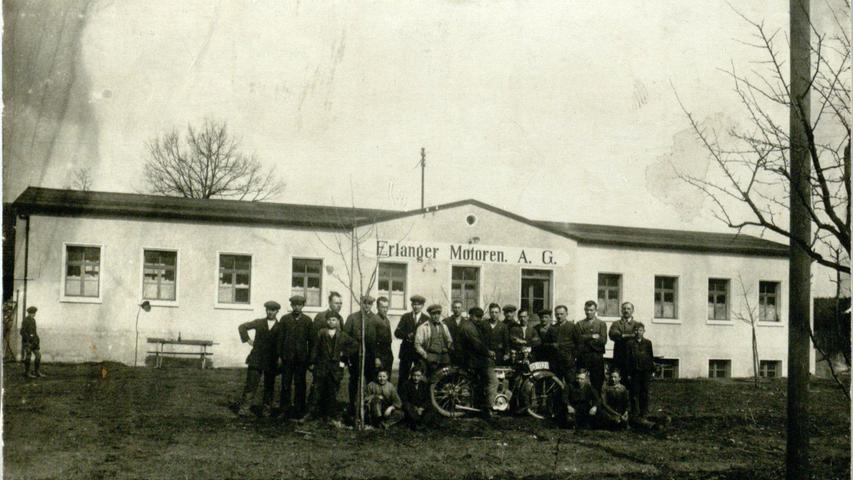 Der erste Firmensitz der Erlanger Motoren AG (ERMAG) befand sich in der Gräfenberger Straße in Buckenhof.  