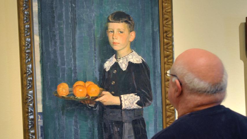 Orangen bilden eines der Motive in dem Gemälde "Hans Heinrich
 Blume" von Hugo Figge.