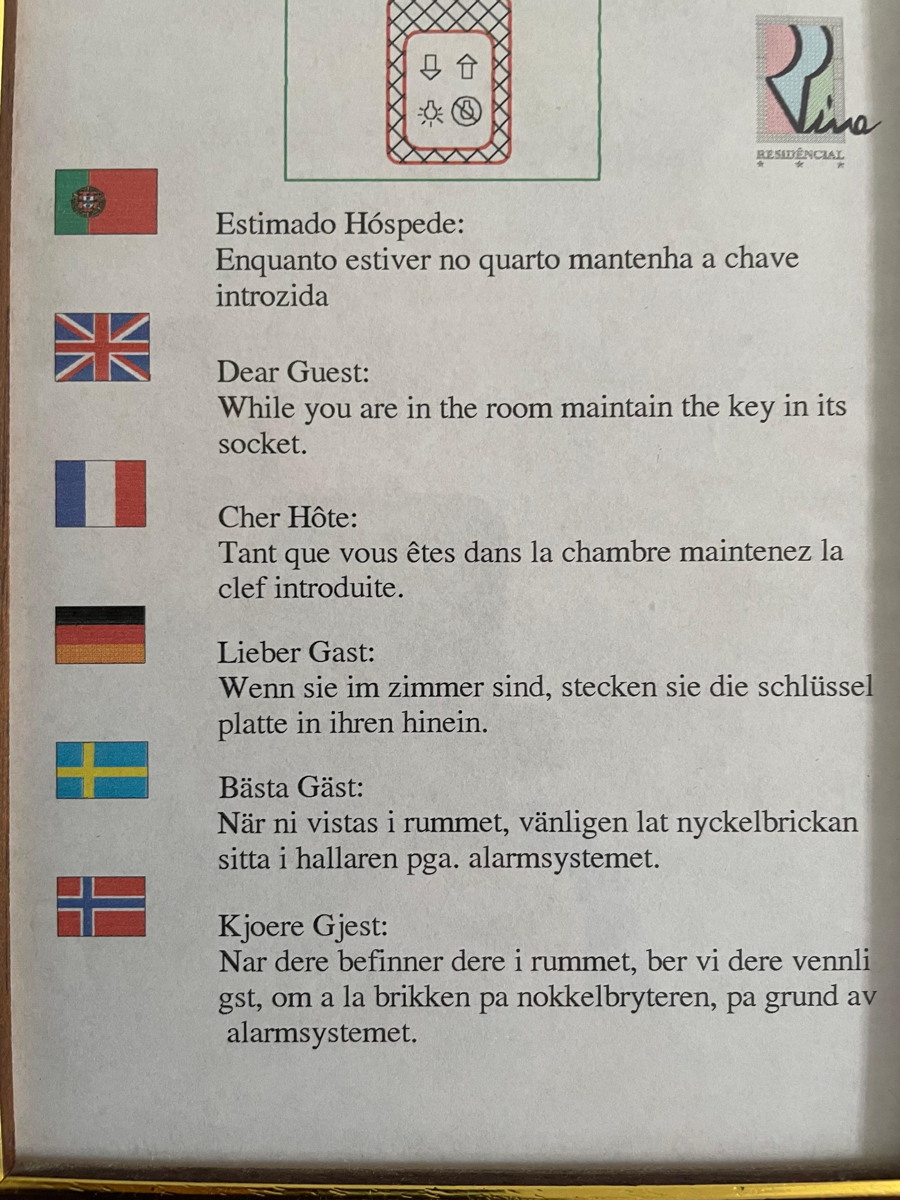 "Gesehen im Hotelzimmer in Funchal bei unserem Urlaub auf Madeira", schreibt Familie Jäger aus Nürnberg. Alle Bilder der letzten Jahre unserer lustigen Deutschübersetzungen finden Sie hier.