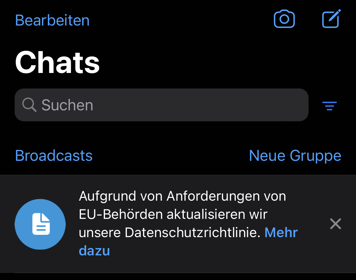 Diese Nachricht erscheint zurzeit bei WhatsApp-Nutzerinnen und Nutzern. Diese Nachricht erscheint zurzeit bei WhatsApp-Nutzerinnen und Nutzern.