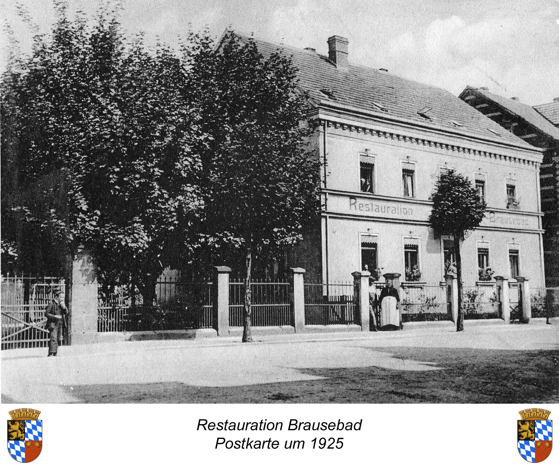 Eine Schwabacher Institution: Das Gasthaus mit Biergarten "Brausebad" im Jahr 1925. 